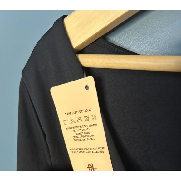 NWOT Popilush Shapewear Long Sleeve Boat Neck Sculpting Midi Dress, $125 Retail - Picture 7 of 9